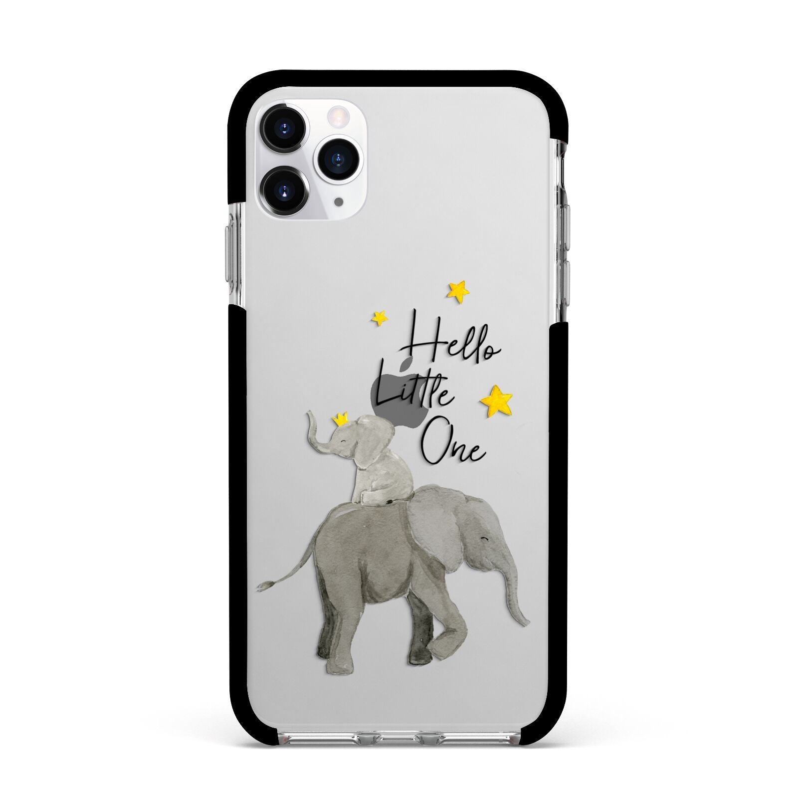Baby Elephant Apple iPhone 11 Pro Max in Silver with Black Impact Case