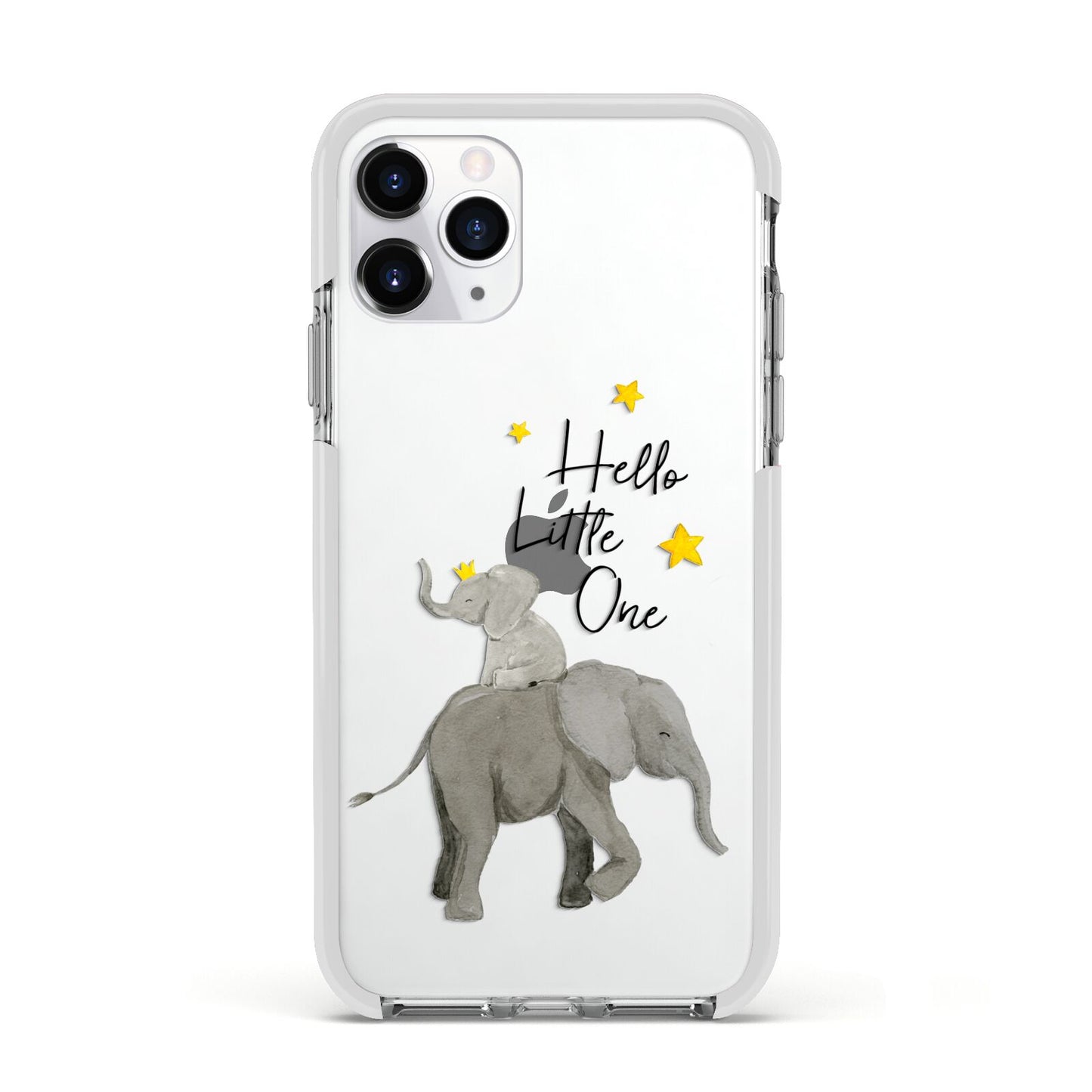 Baby Elephant Apple iPhone 11 Pro in Silver with White Impact Case