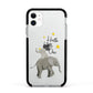 Baby Elephant Apple iPhone 11 in White with Black Impact Case