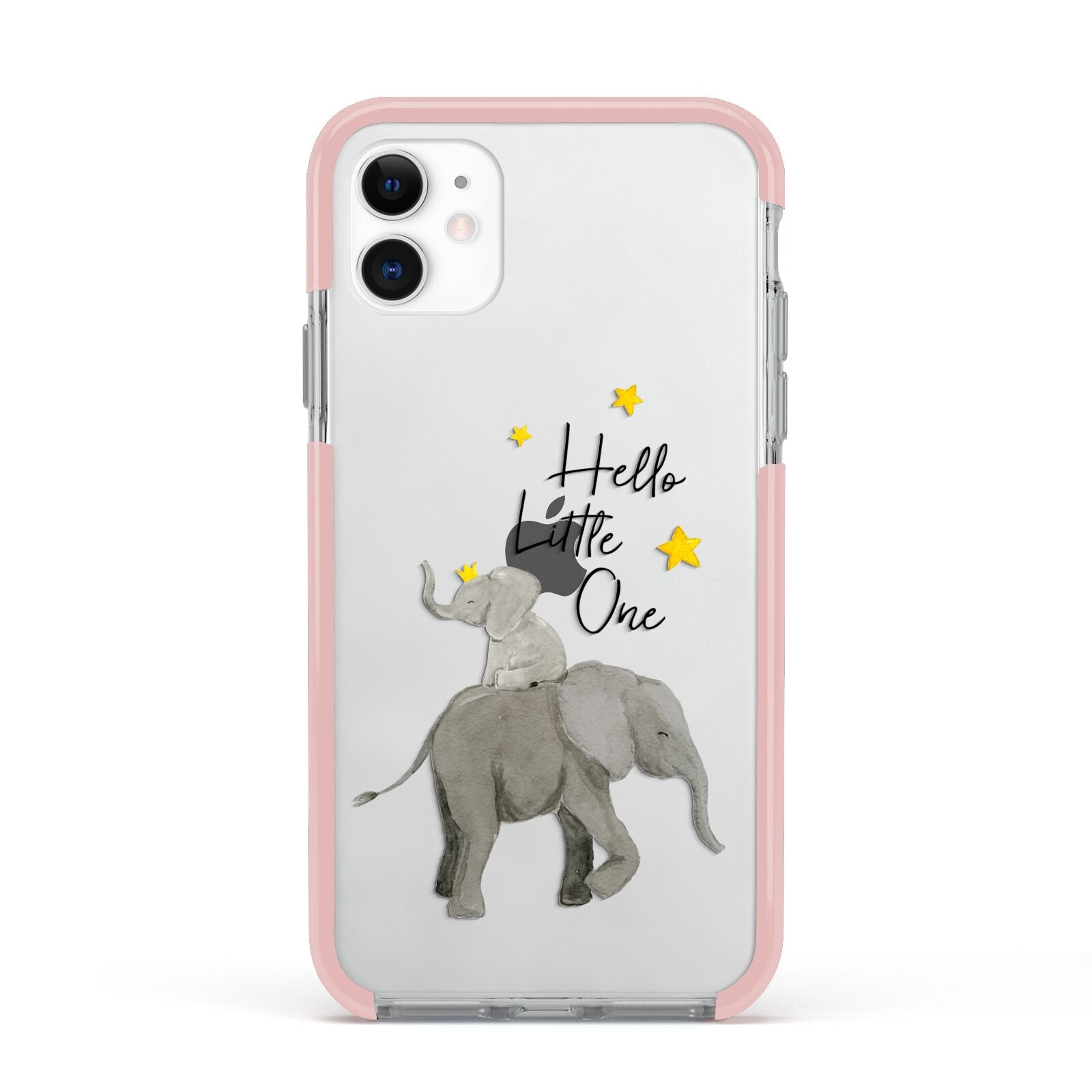 Baby Elephant Apple iPhone 11 in White with Pink Impact Case