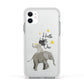 Baby Elephant Apple iPhone 11 in White with White Impact Case