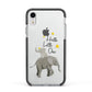 Baby Elephant Apple iPhone XR Impact Case Black Edge on Silver Phone