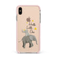 Baby Elephant Apple iPhone Xs Max Impact Case Pink Edge on Gold Phone