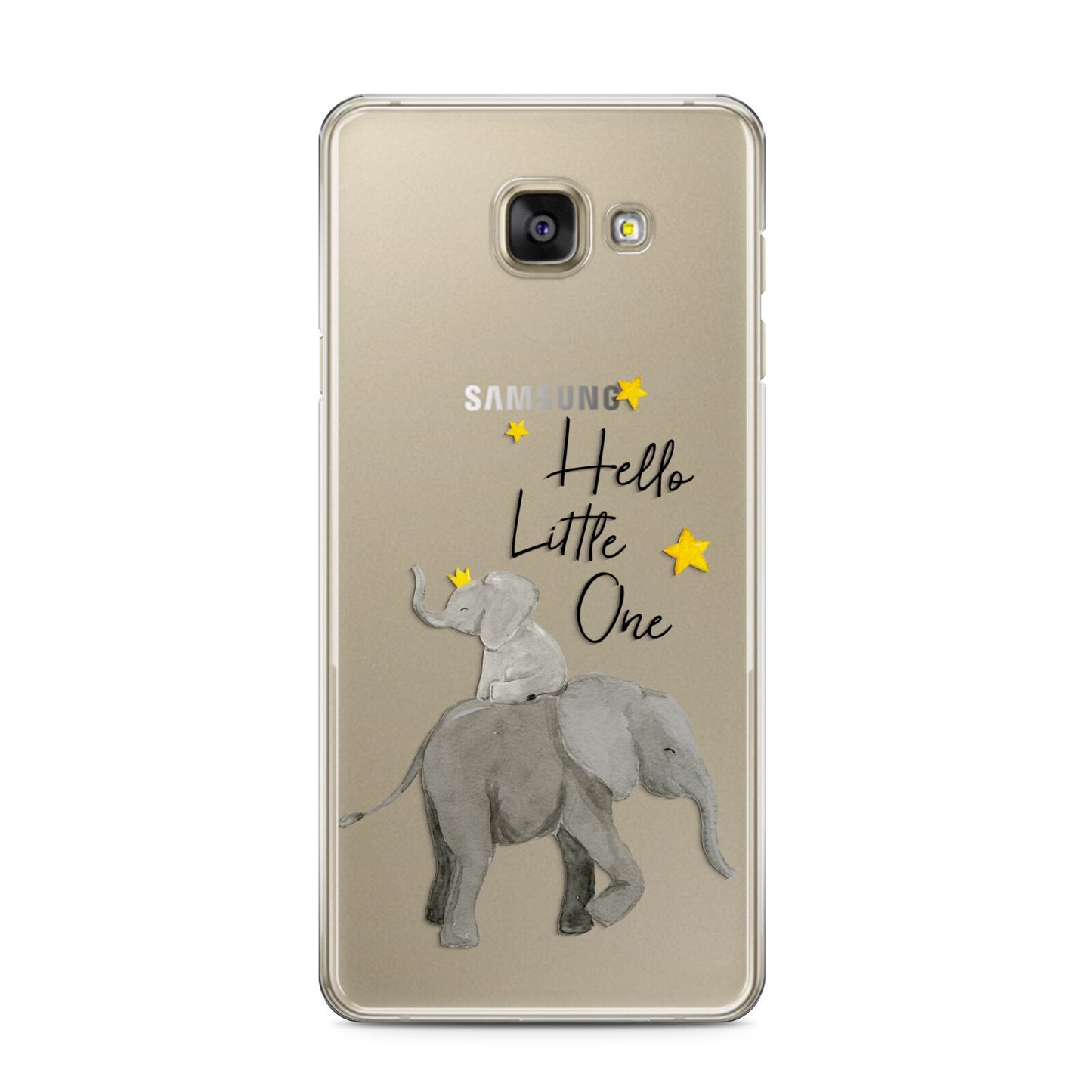Baby Elephant Samsung Galaxy A3 2016 Case on gold phone