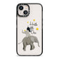 Baby Elephant iPhone 13 Black Impact Case on Silver phone