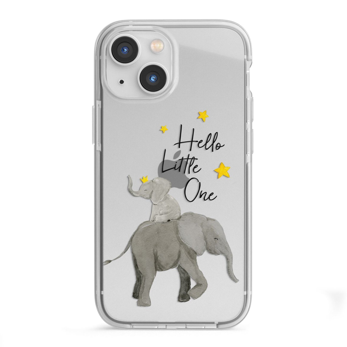 Baby Elephant iPhone 13 Mini TPU Impact Case with White Edges