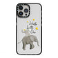 Baby Elephant iPhone 13 Pro Max Black Impact Case on Silver phone