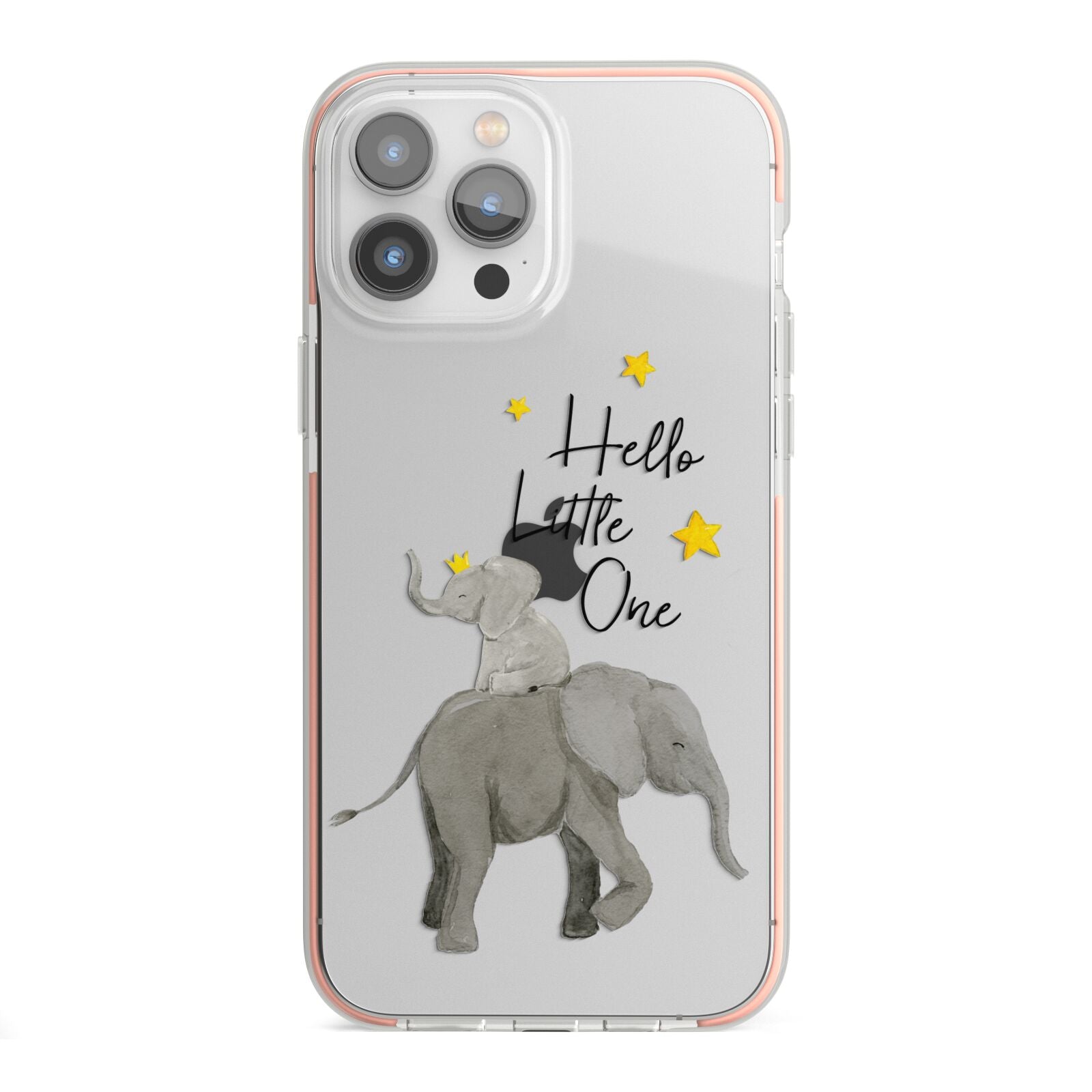 Baby Elephant iPhone 13 Pro Max TPU Impact Case with Pink Edges