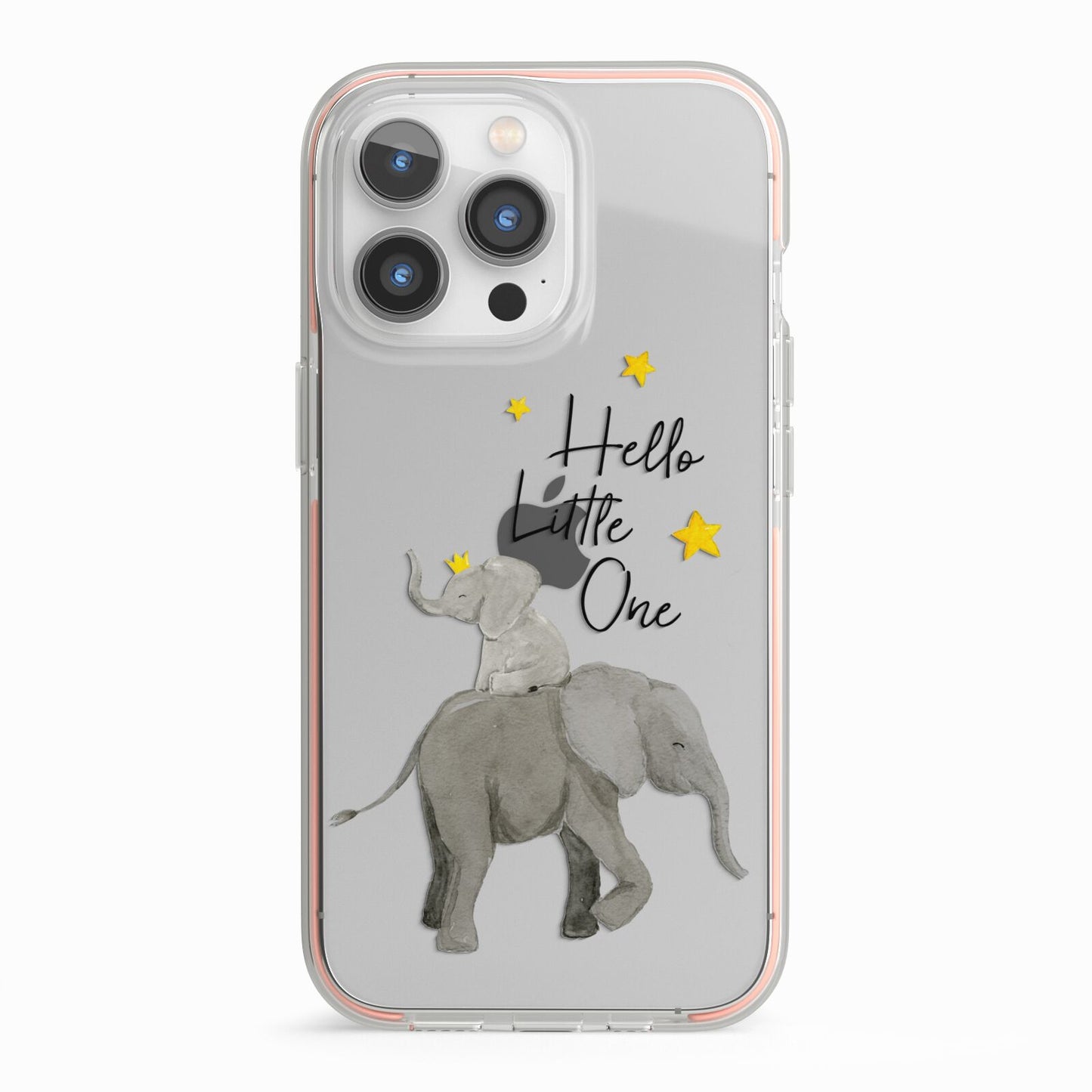 Baby Elephant iPhone 13 Pro TPU Impact Case with Pink Edges