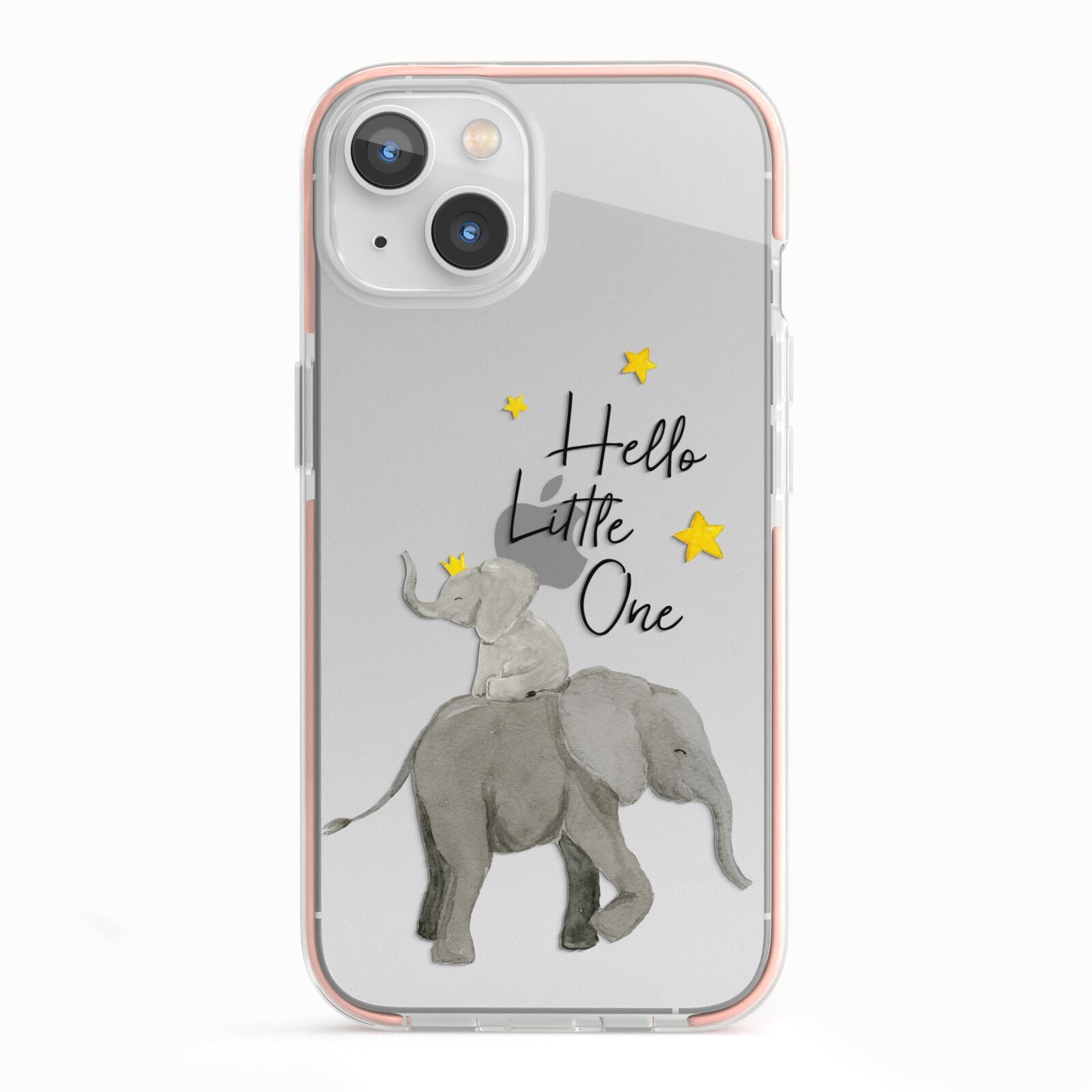Baby Elephant iPhone 13 TPU Impact Case with Pink Edges