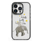 Baby Elephant iPhone 14 Pro Black Impact Case on Silver phone