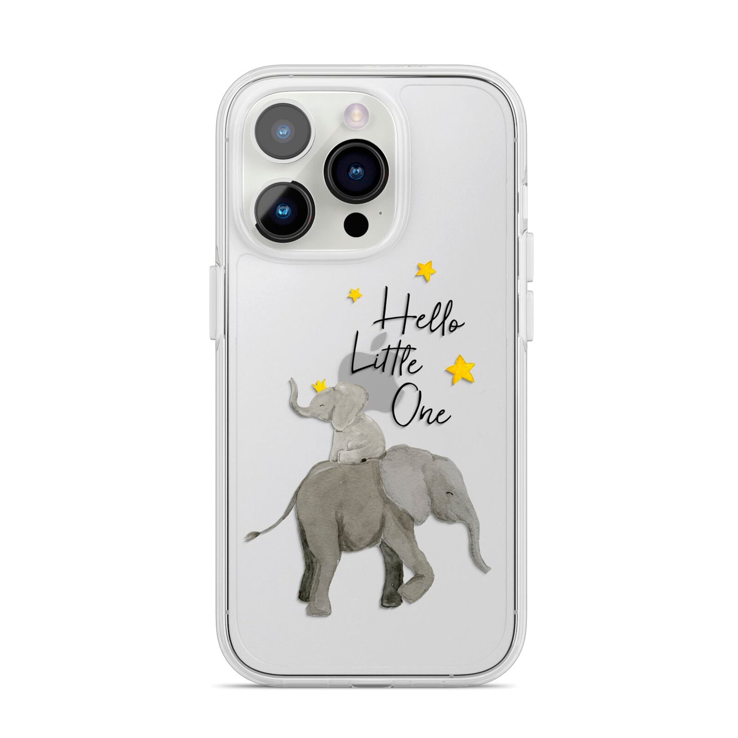 Baby Elephant iPhone 14 Pro Clear Tough Case Silver