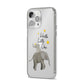 Baby Elephant iPhone 14 Pro Max Clear Tough Case Silver Angled Image
