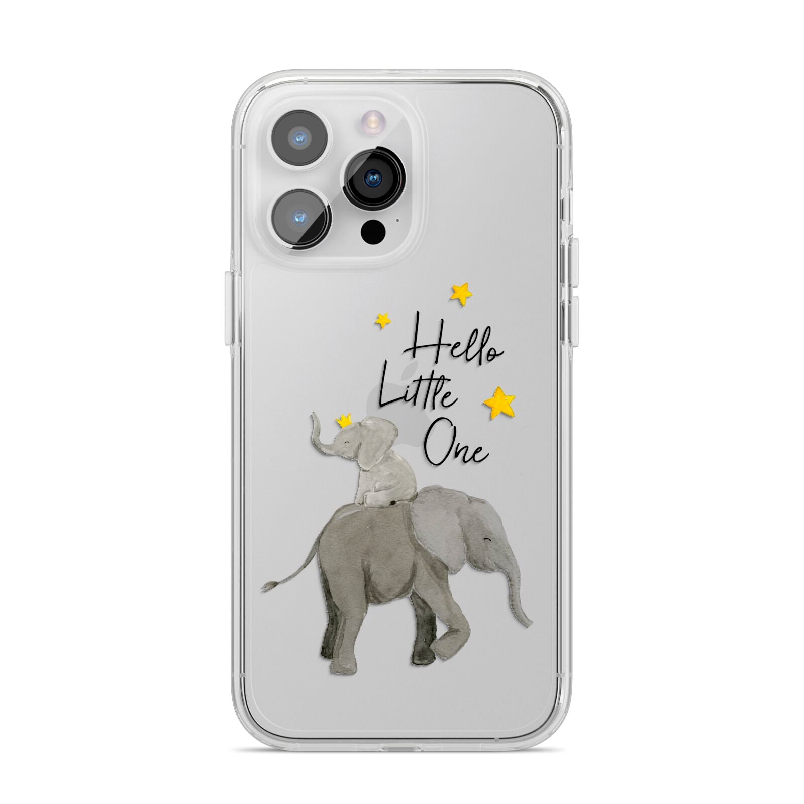 Baby Elephant iPhone 14 Pro Max Clear Tough Case Silver