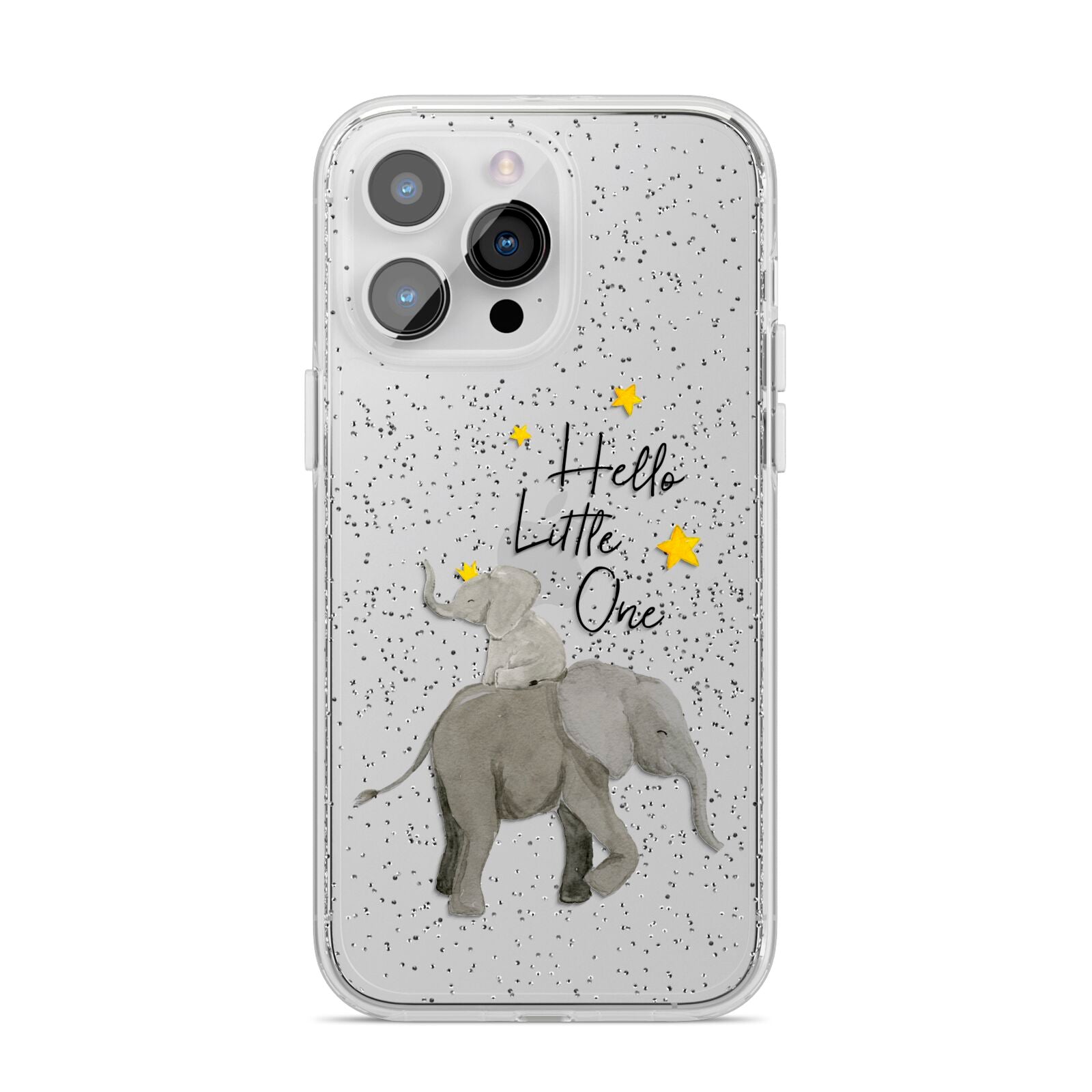 Baby Elephant iPhone 14 Pro Max Glitter Tough Case Silver
