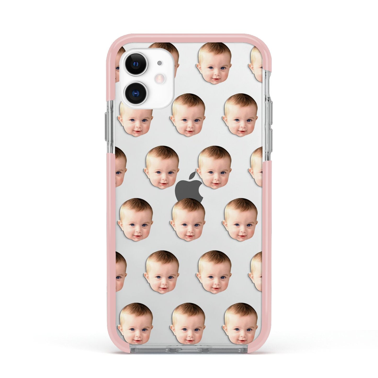 Baby Face Apple iPhone 11 in White with Pink Impact Case