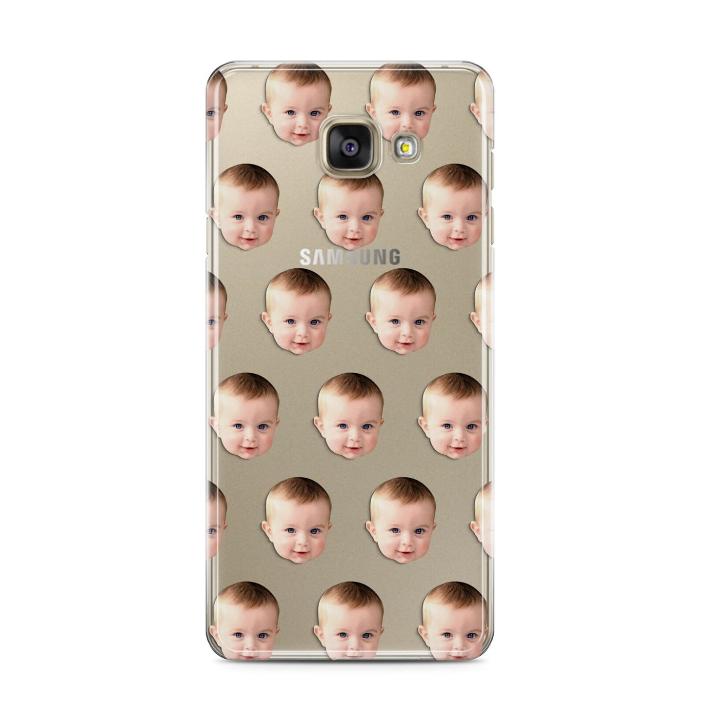 Baby Face Samsung Galaxy A3 2016 Case on gold phone