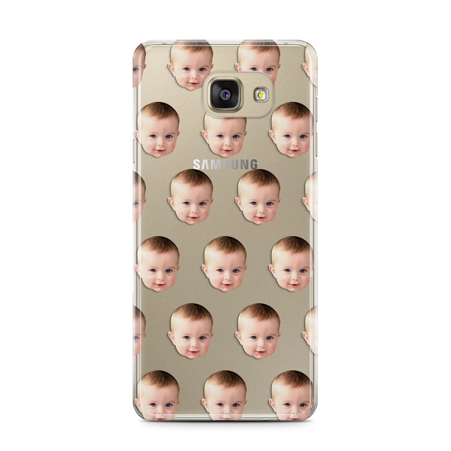 Baby Face Samsung Galaxy A7 2016 Case on gold phone