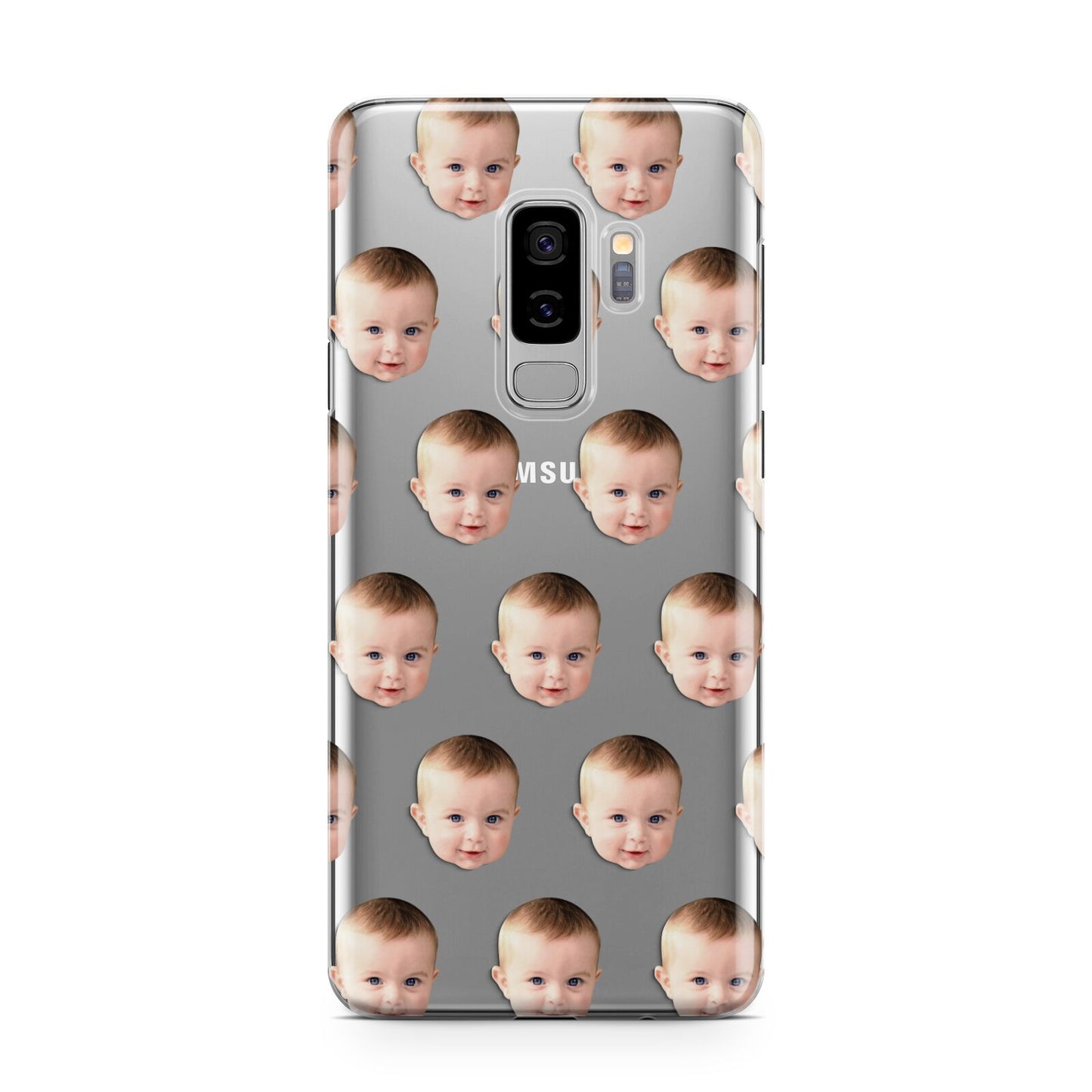 Baby Face Samsung Galaxy S9 Plus Case on Silver phone