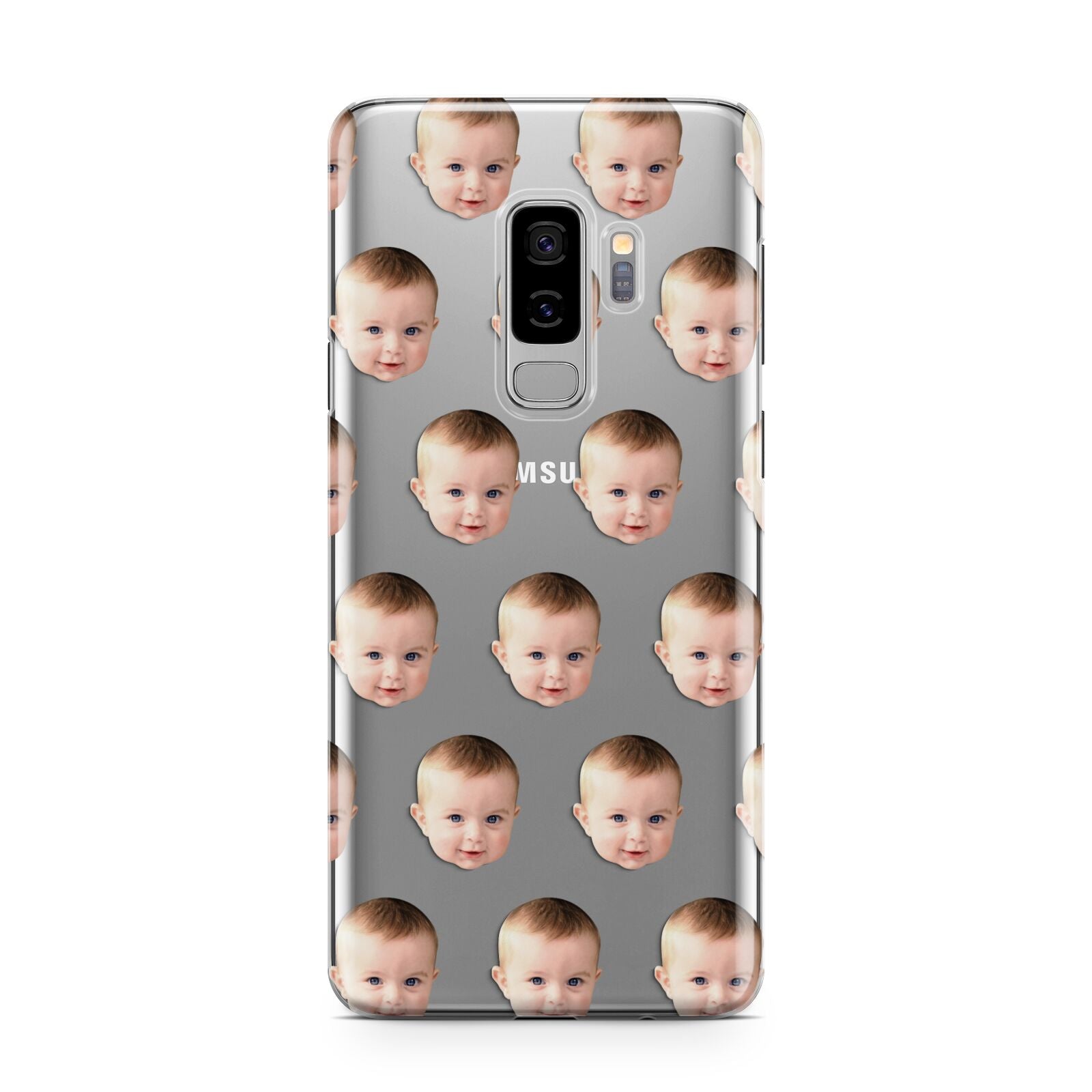 Baby Face Samsung Galaxy S9 Plus Case on Silver phone