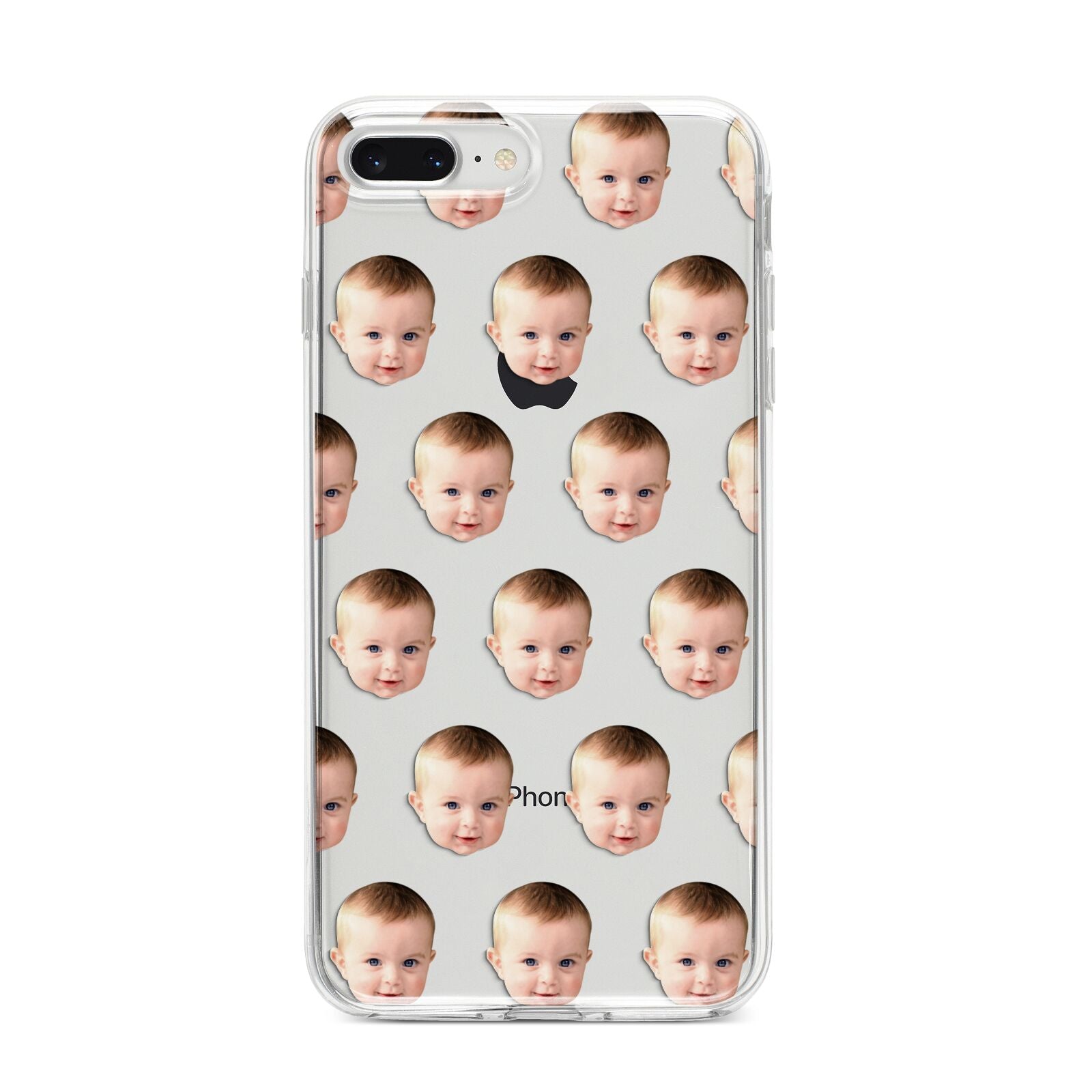 Baby Face iPhone 8 Plus Bumper Case on Silver iPhone