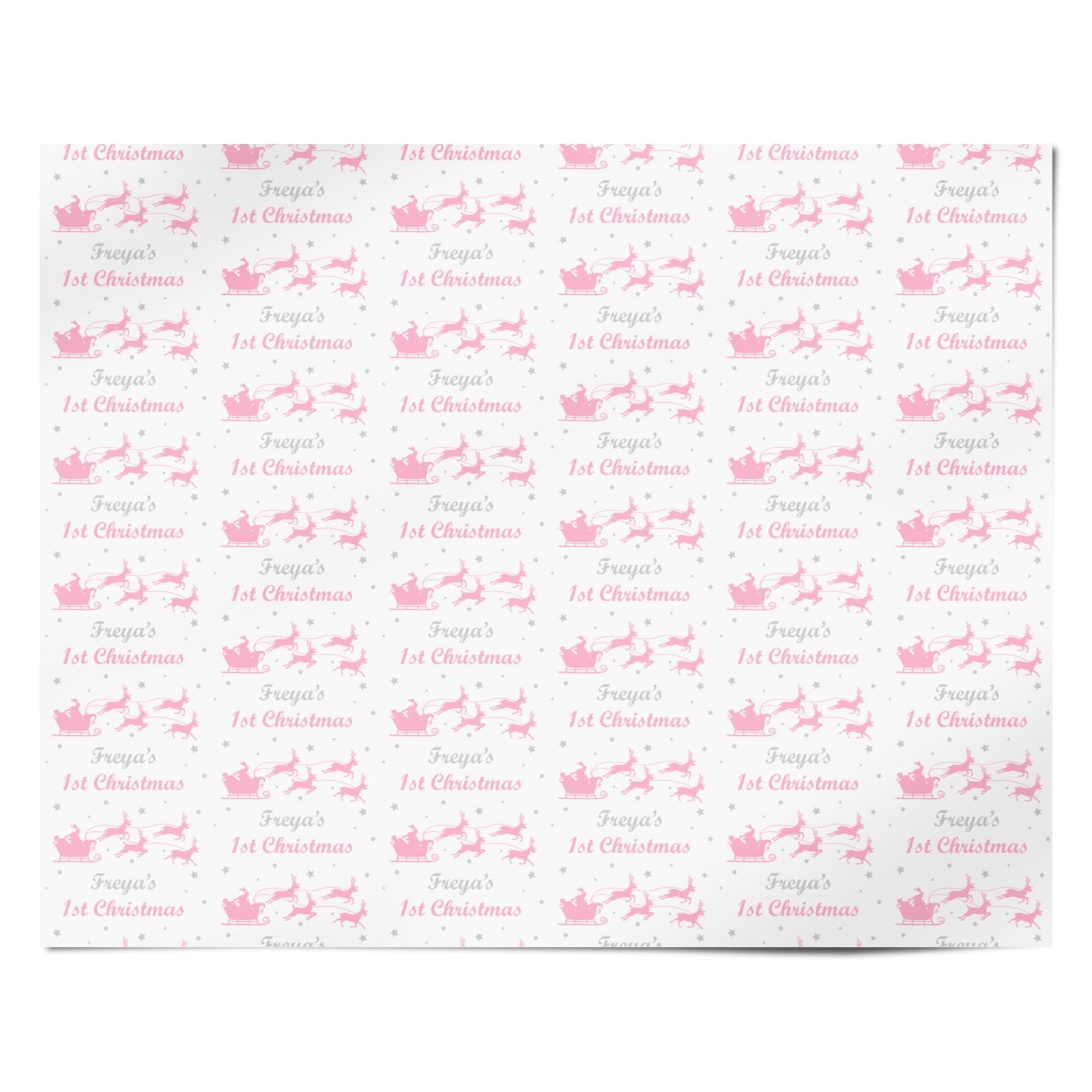 Baby Girl First Christmas Personalised Personalised Wrapping Paper Alternative