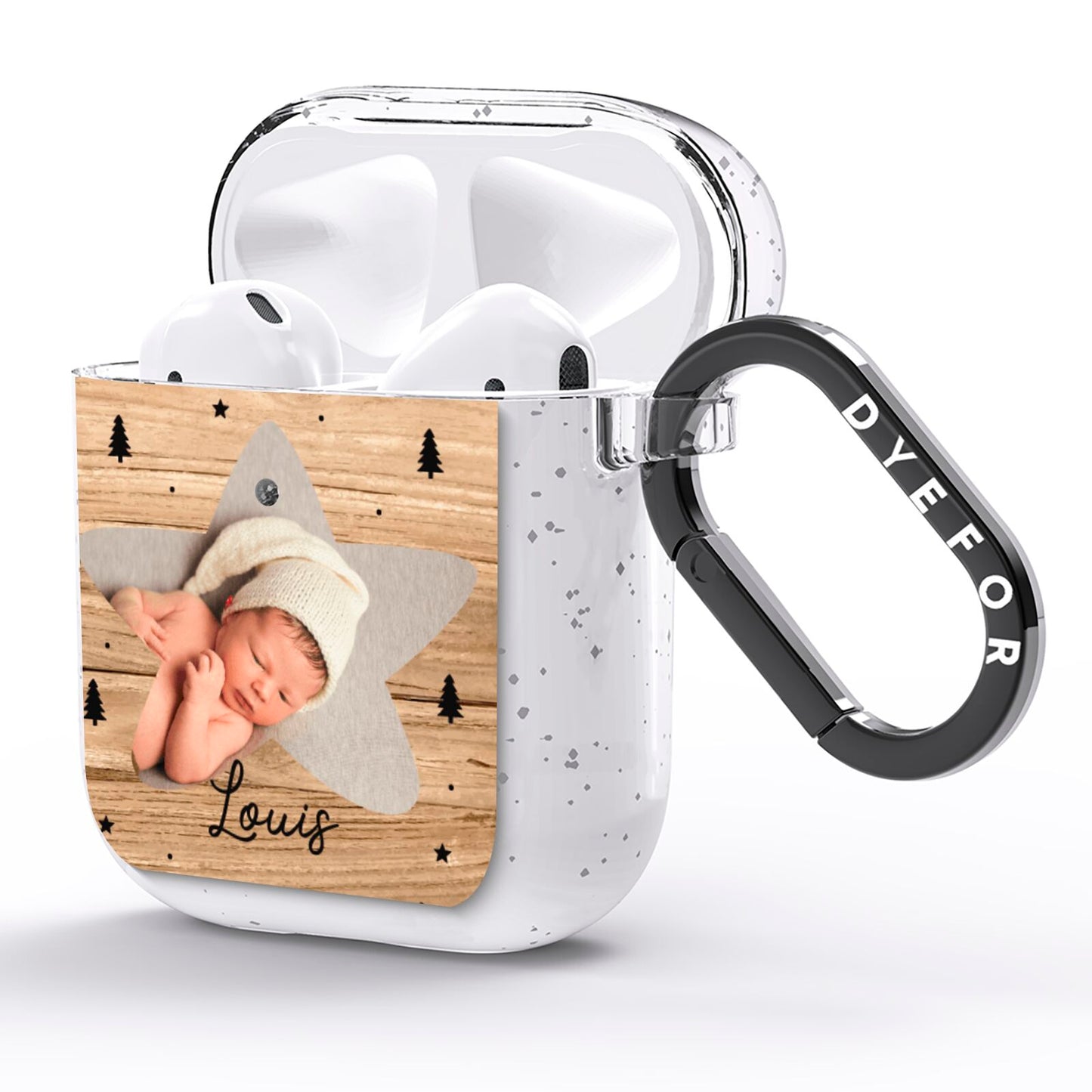 Baby Photo Upload AirPods Glitter Case Side Image