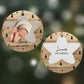 Baby Photo Upload Round Decoration on Christmas Background