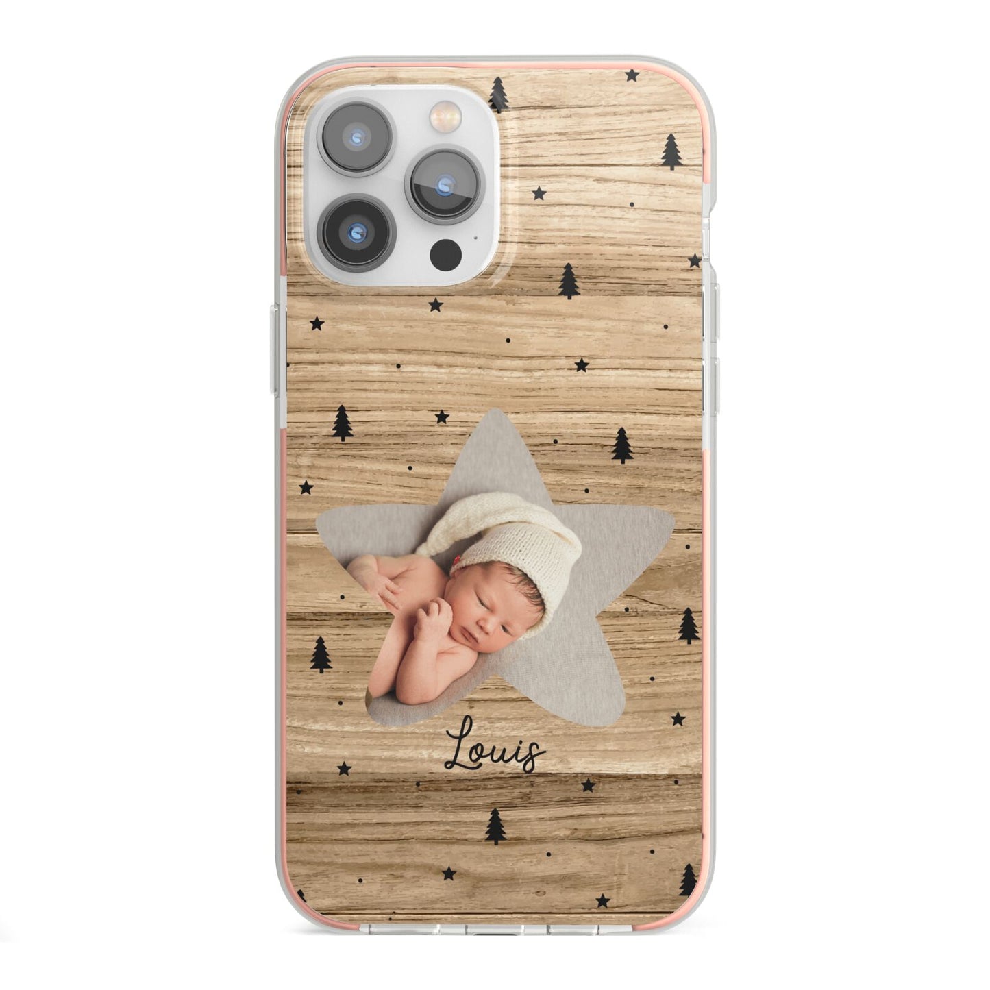 Baby Photo Upload iPhone 13 Pro Max TPU Impact Case with Pink Edges