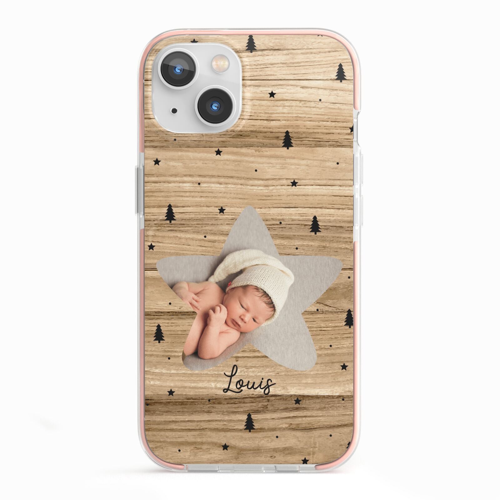 Baby Photo Upload iPhone 13 TPU Impact Case with Pink Edges