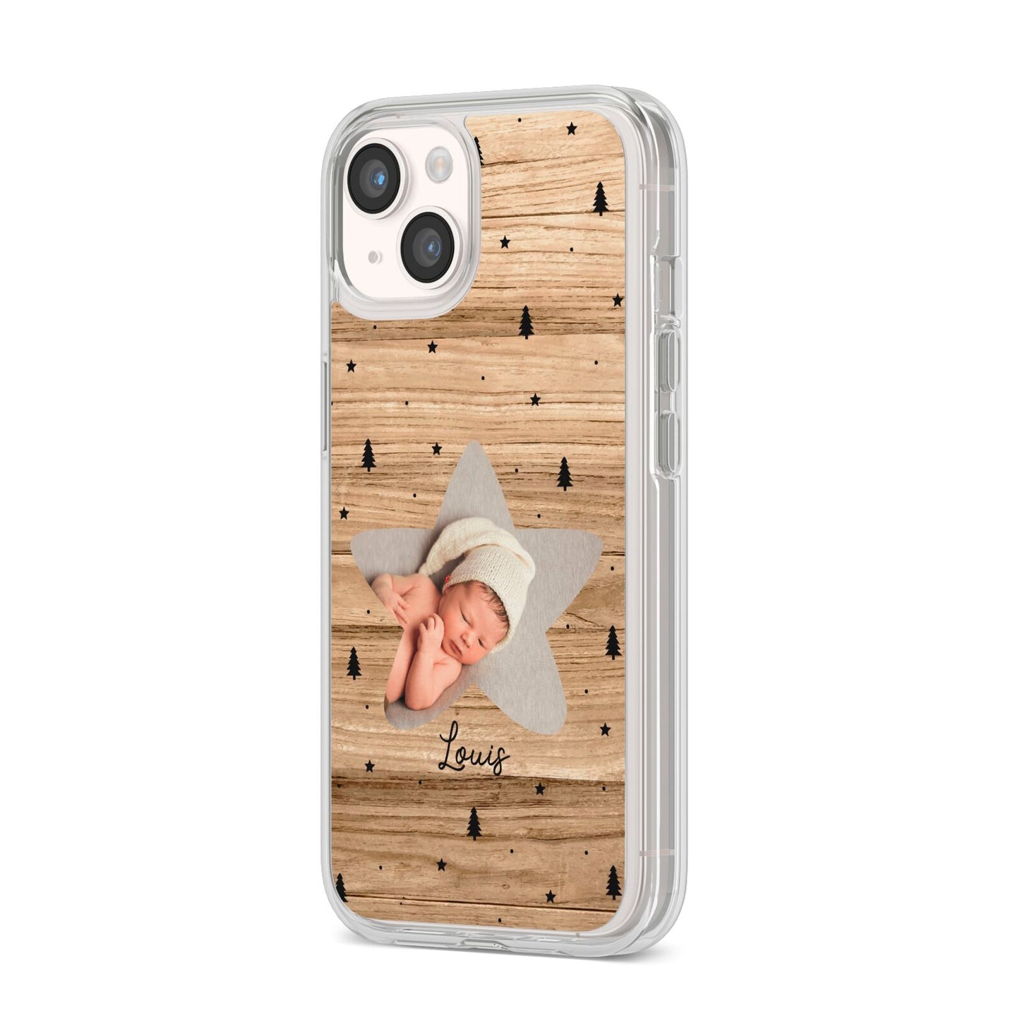 Baby Photo Upload iPhone 14 Clear Tough Case Starlight Angled Image