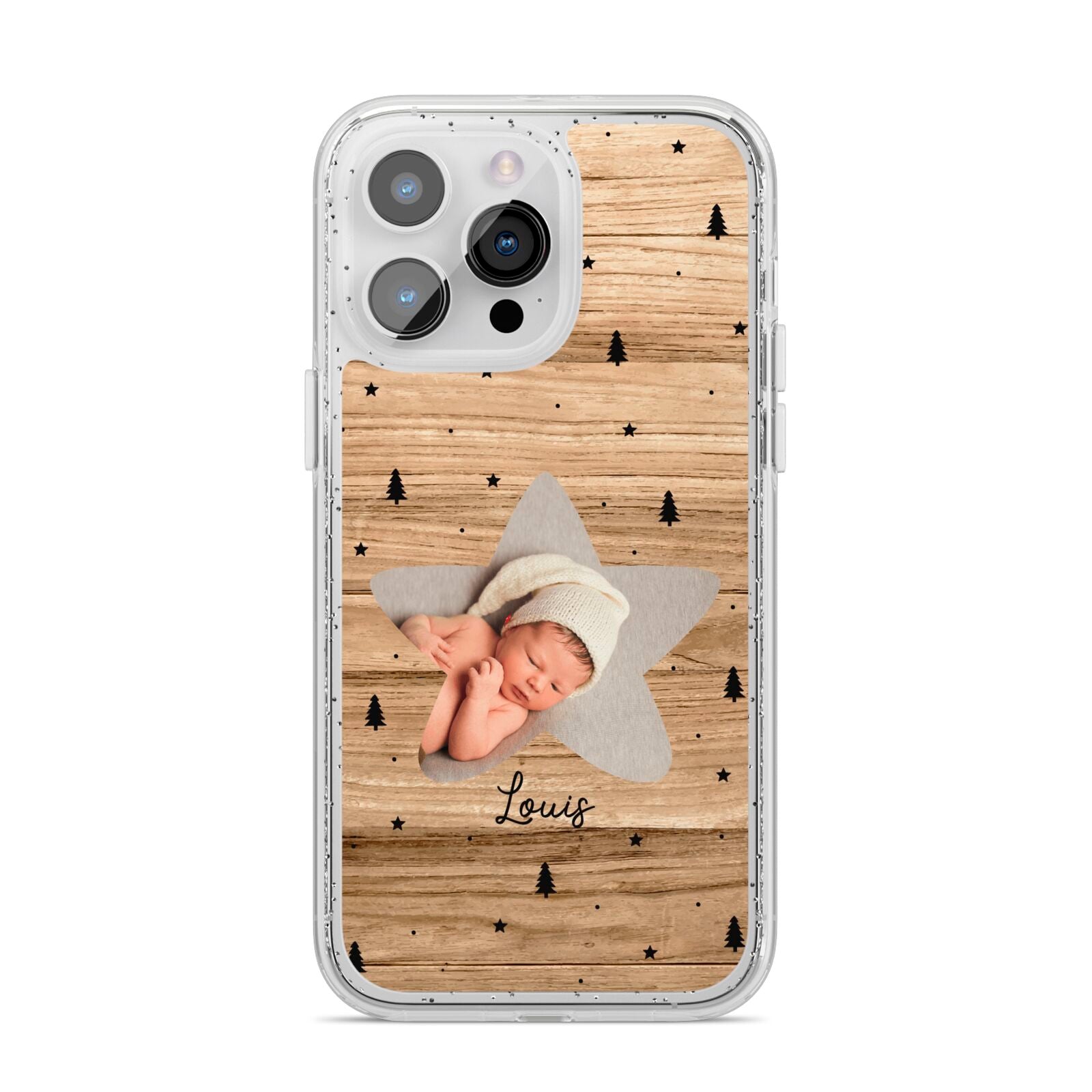 Baby Photo Upload iPhone 14 Pro Max Glitter Tough Case Silver