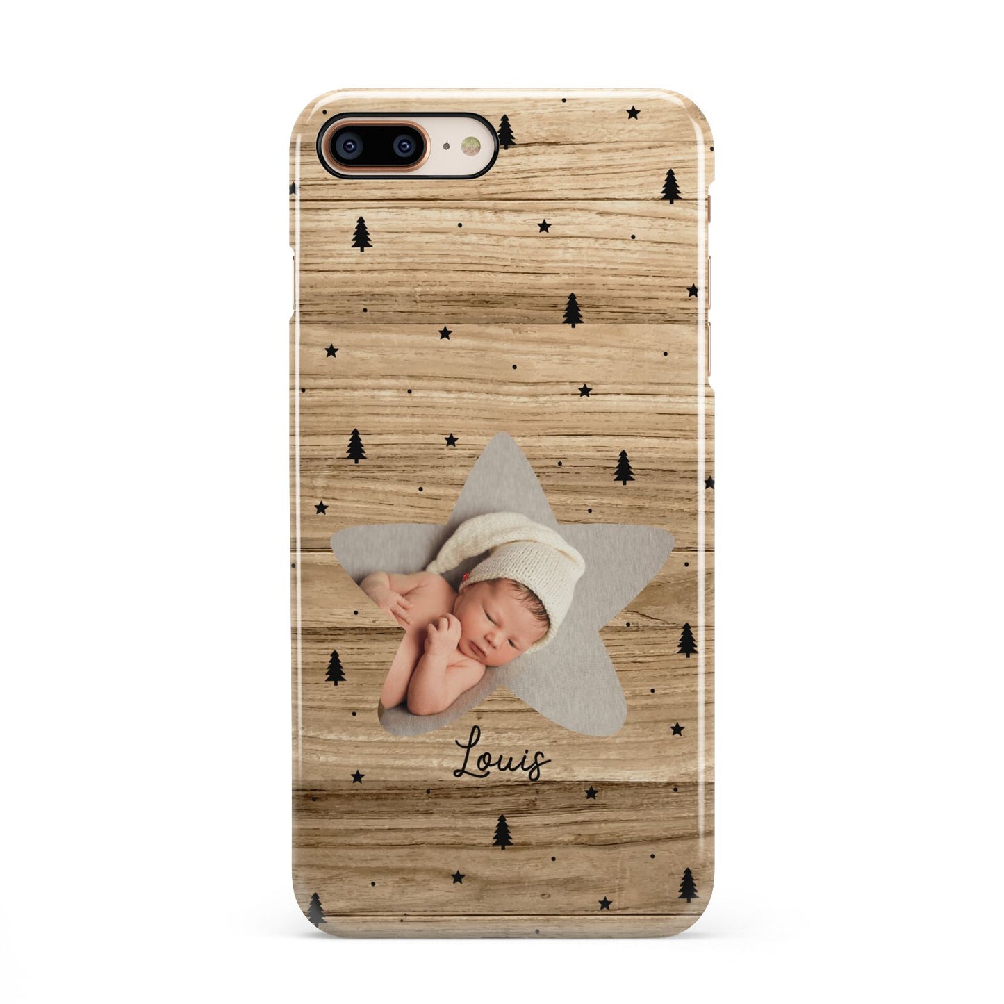 Baby Photo Upload iPhone 8 Plus 3D Snap Case on Gold Phone
