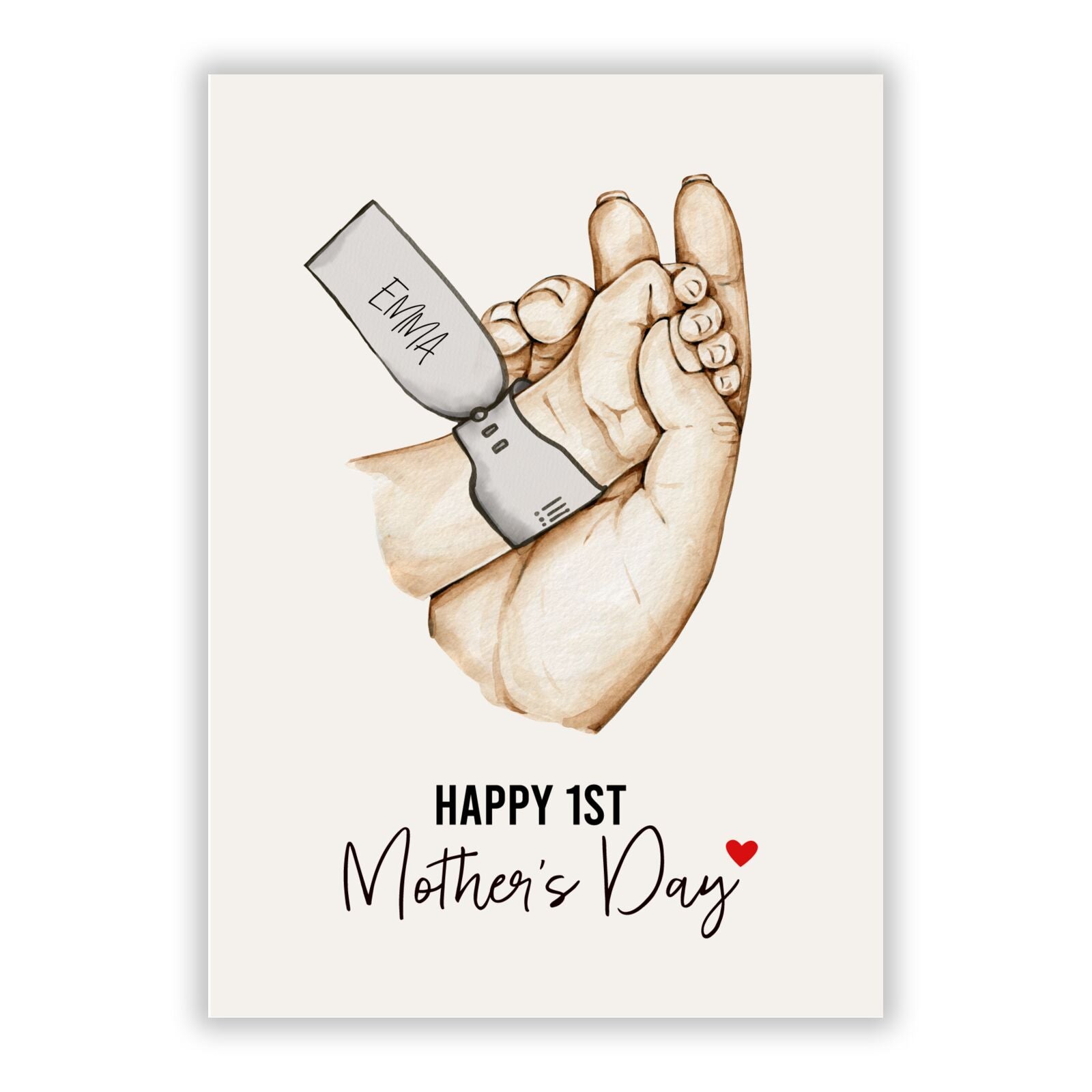 Baby s Hands First Mothers Day A5 Flat Greetings Card