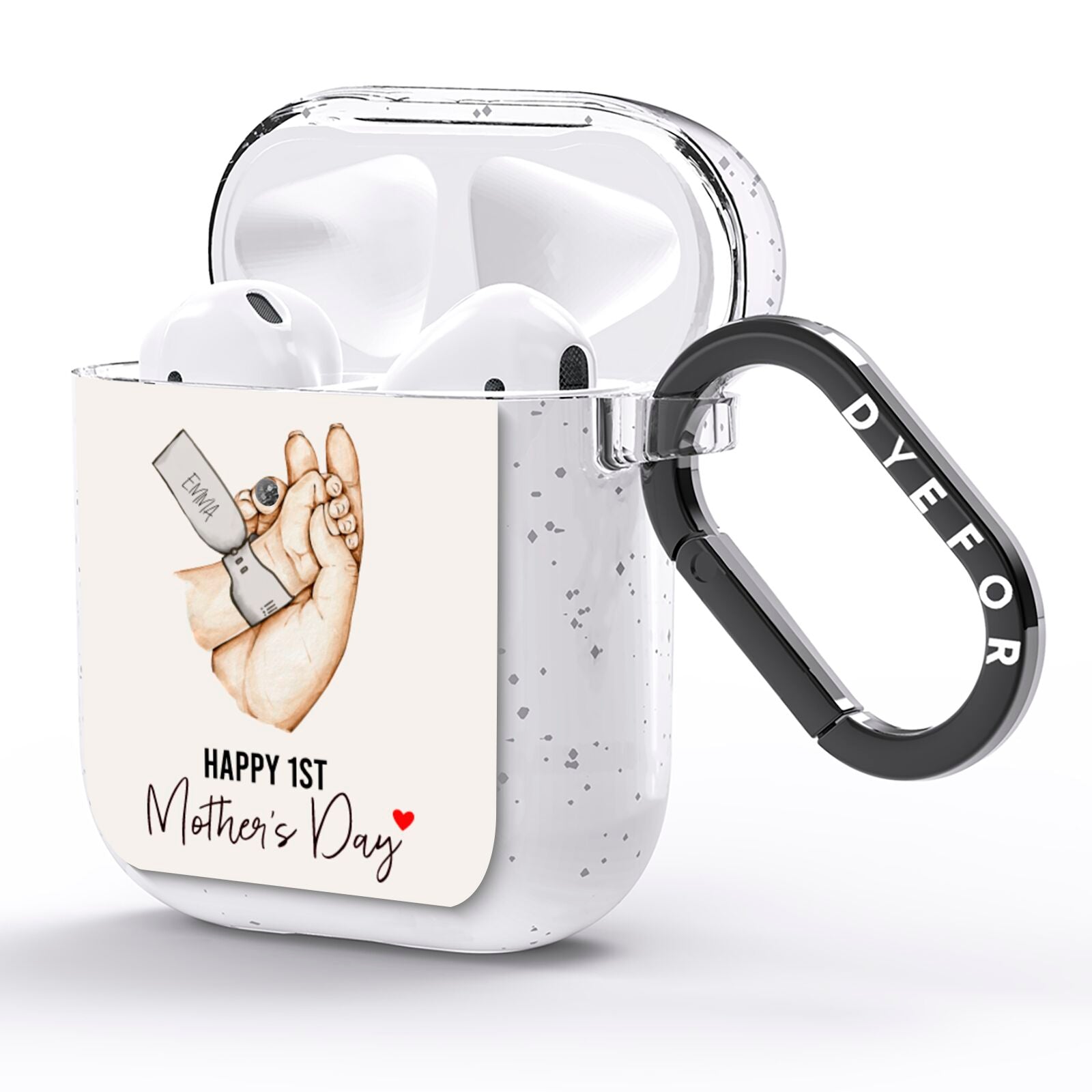 Baby s Hands First Mothers Day AirPods Glitter Case Side Image