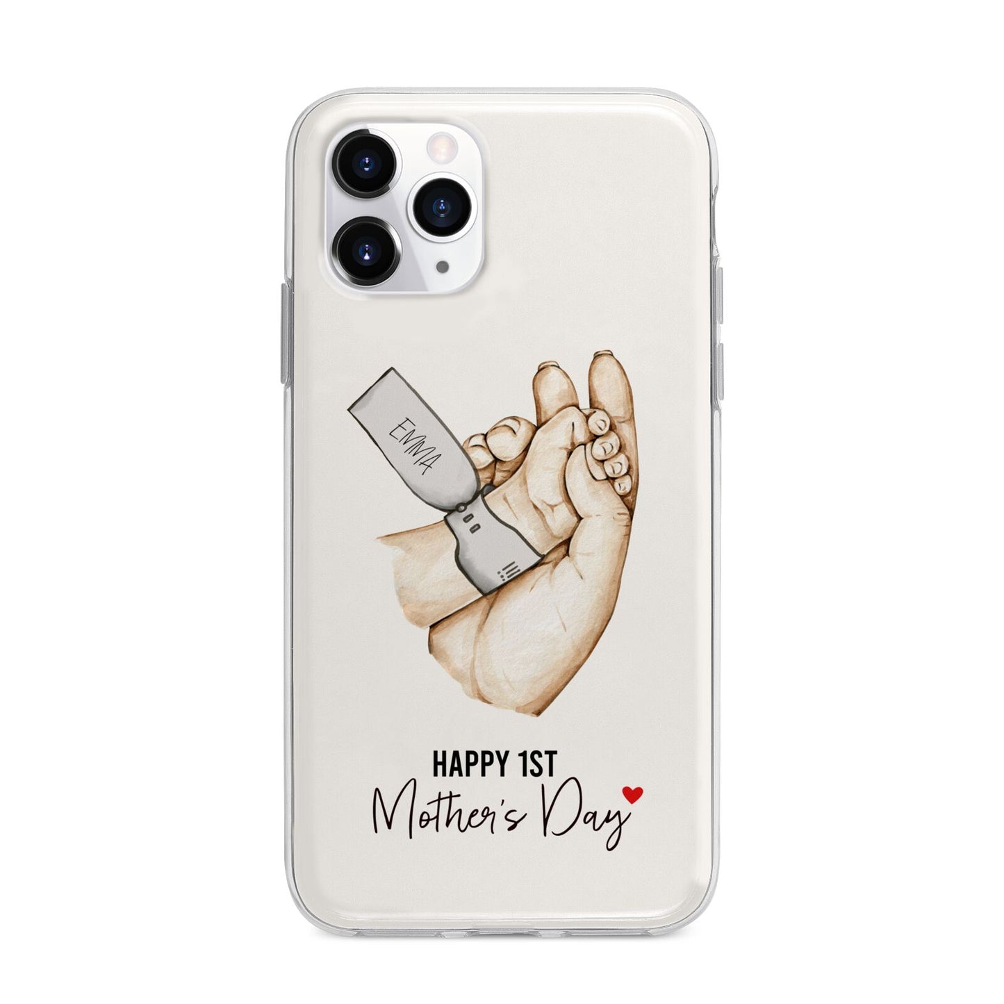 Baby s Hands First Mothers Day Apple iPhone 11 Pro in Silver with Bumper Case