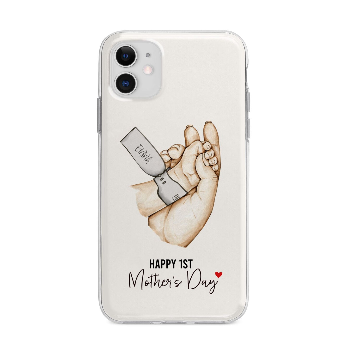 Baby s Hands First Mothers Day Apple iPhone 11 in White with Bumper Case