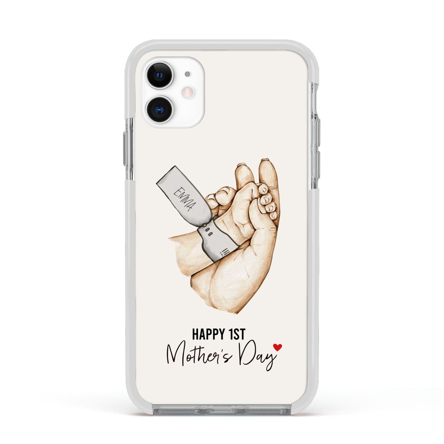 Baby s Hands First Mothers Day Apple iPhone 11 in White with White Impact Case