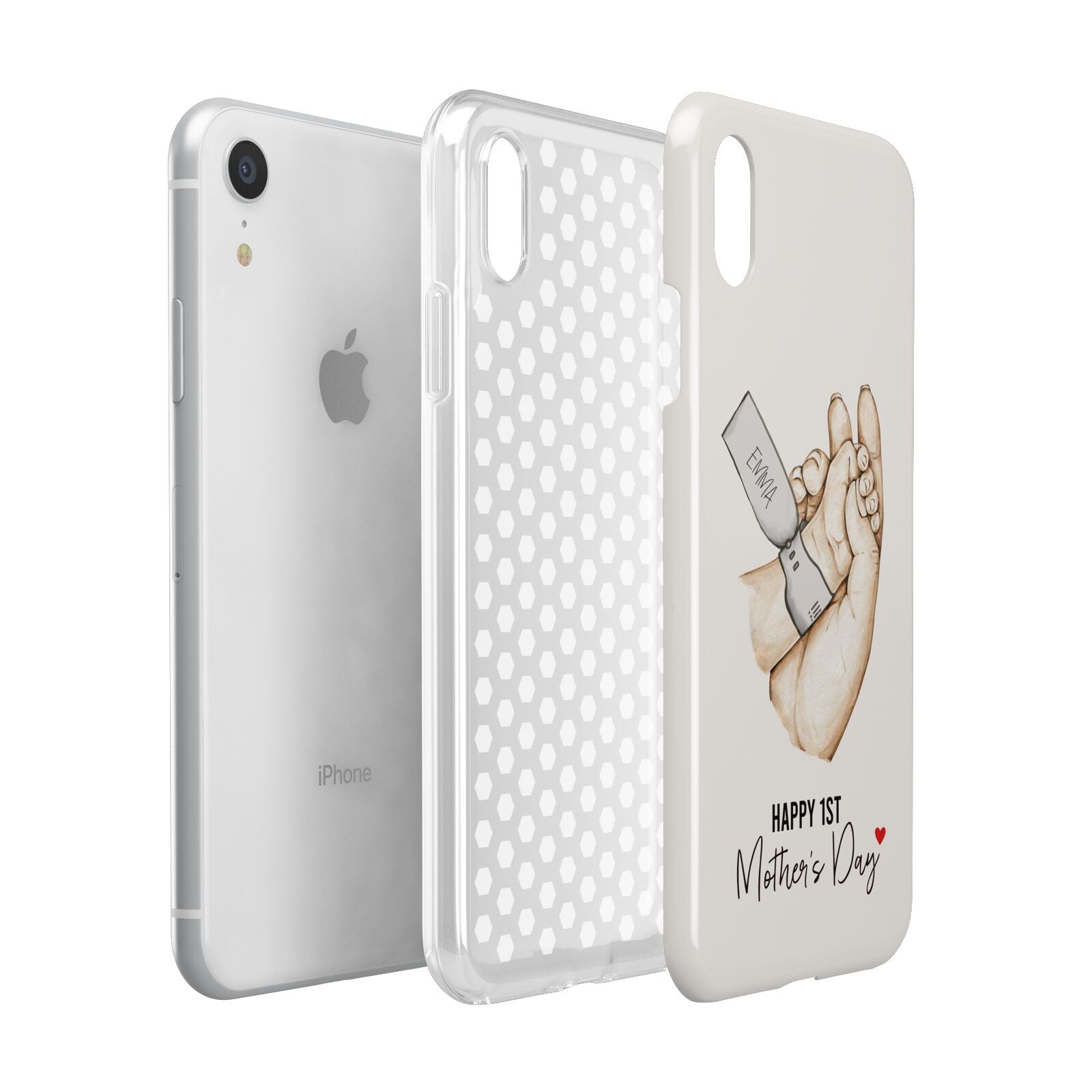 Baby s Hands First Mothers Day Apple iPhone XR White 3D Tough Case Expanded view