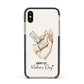 Baby s Hands First Mothers Day Apple iPhone Xs Impact Case Black Edge on Gold Phone