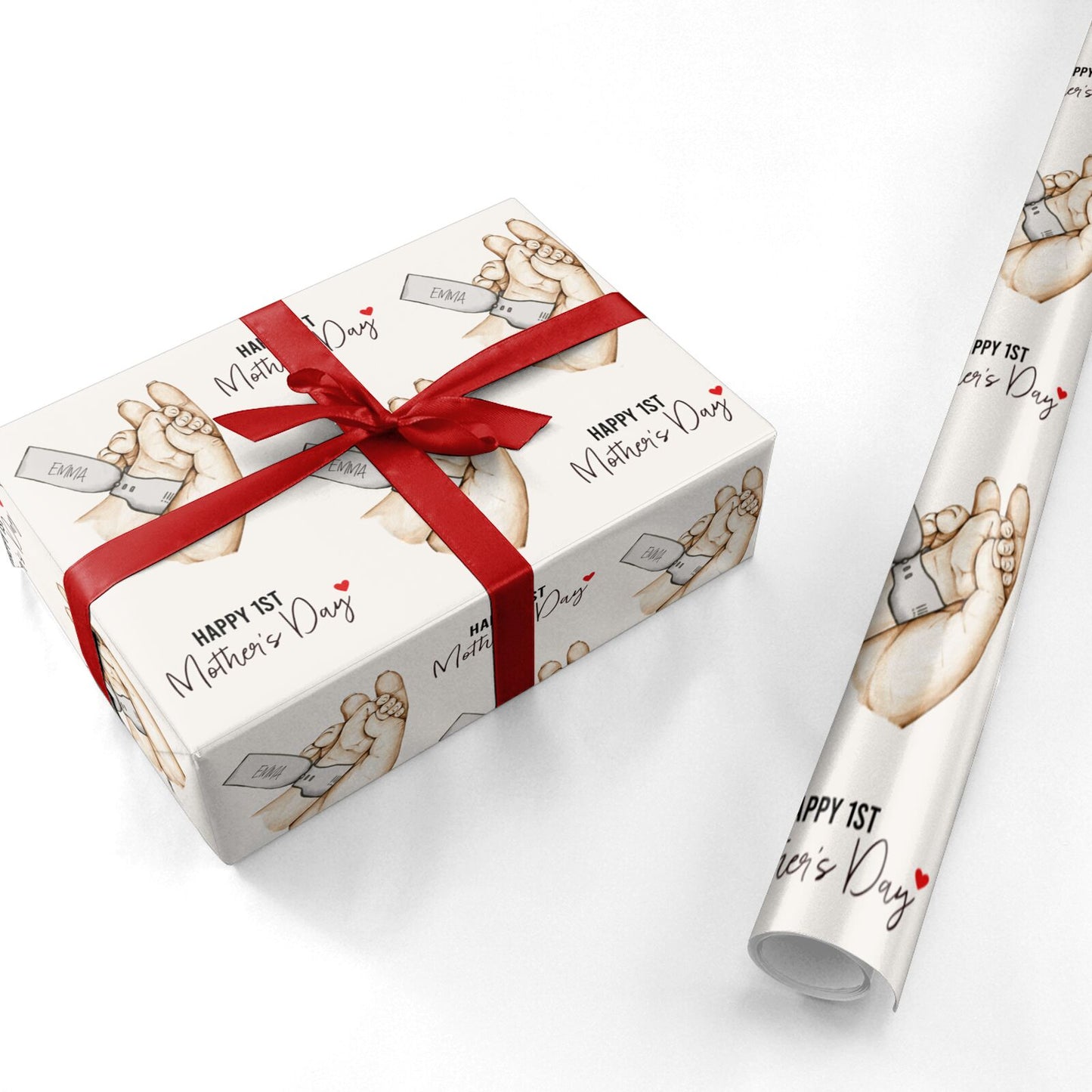 Baby s Hands First Mothers Day Personalised Wrapping Paper