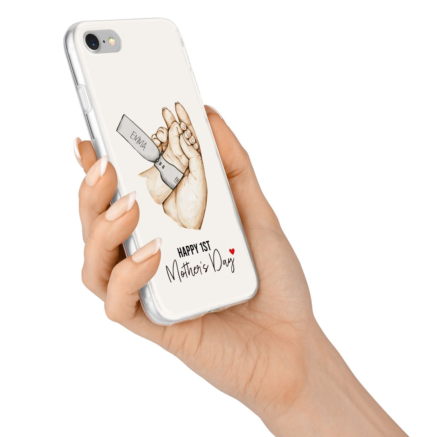 Baby s Hands First Mothers Day iPhone 7 Bumper Case on Silver iPhone Alternative Image