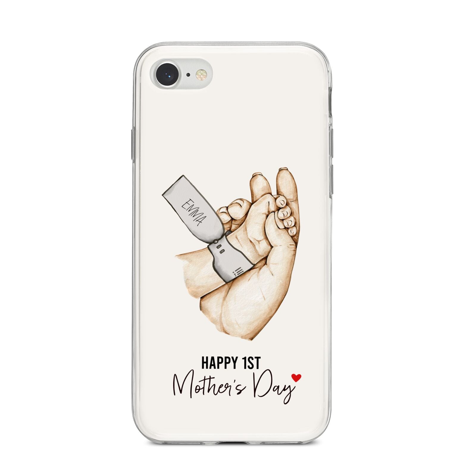 Baby s Hands First Mothers Day iPhone 8 Bumper Case on Silver iPhone