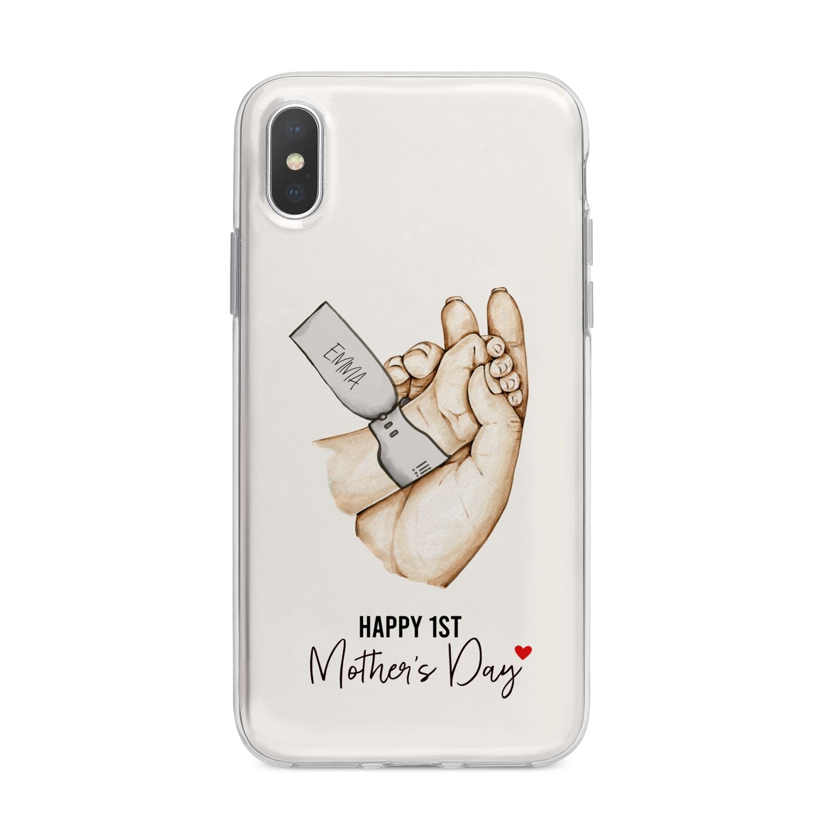 Baby s Hands First Mothers Day iPhone X Bumper Case on Silver iPhone Alternative Image 1