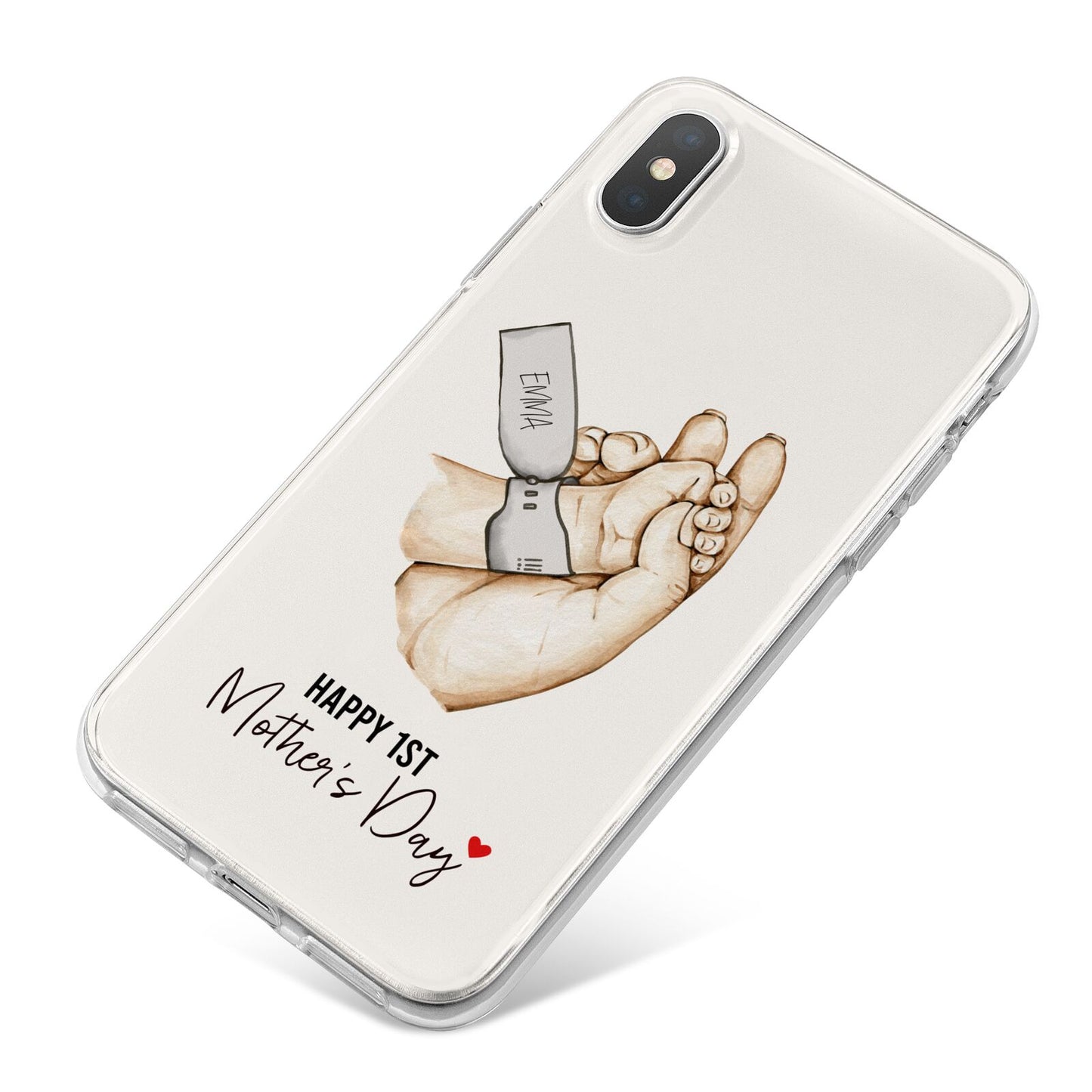 Baby s Hands First Mothers Day iPhone X Bumper Case on Silver iPhone