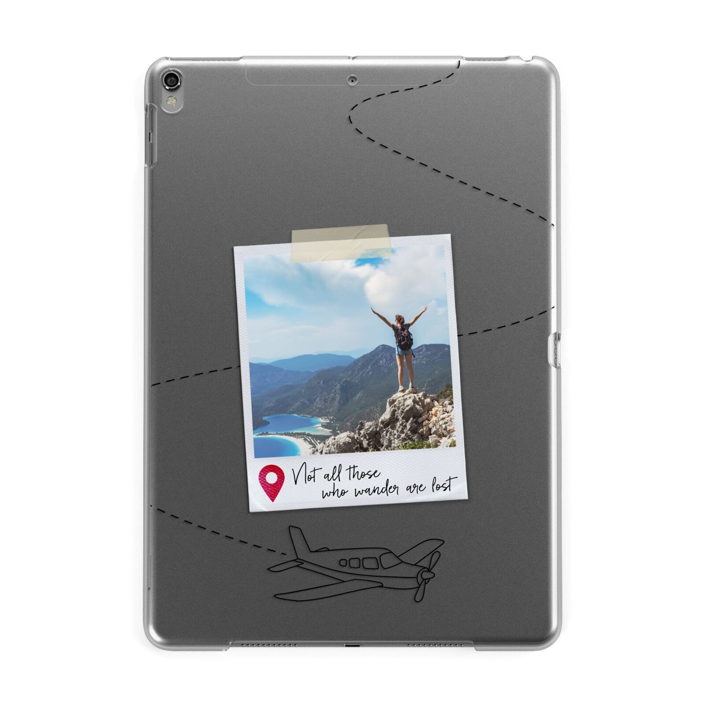 Backpacker Photo Upload Personalised Apple iPad Grey Case