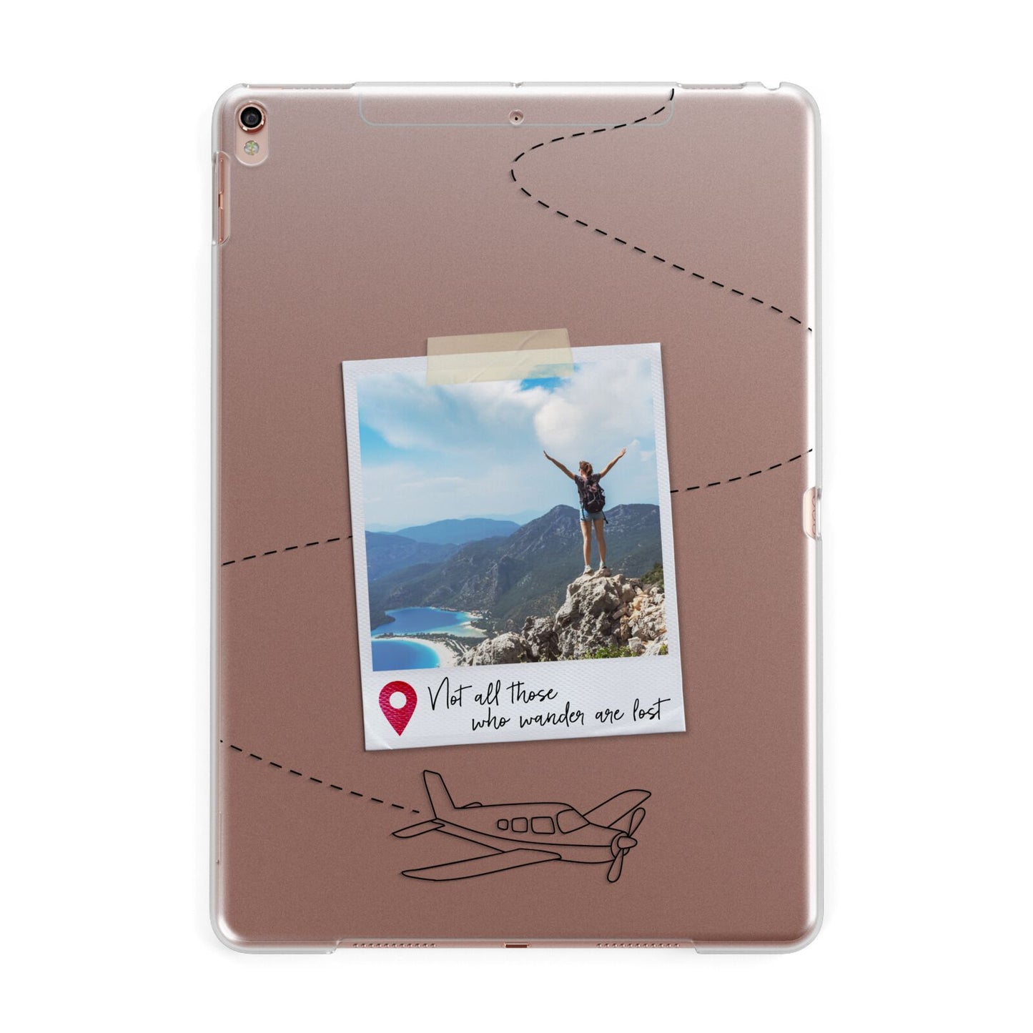 Backpacker Photo Upload Personalised Apple iPad Rose Gold Case