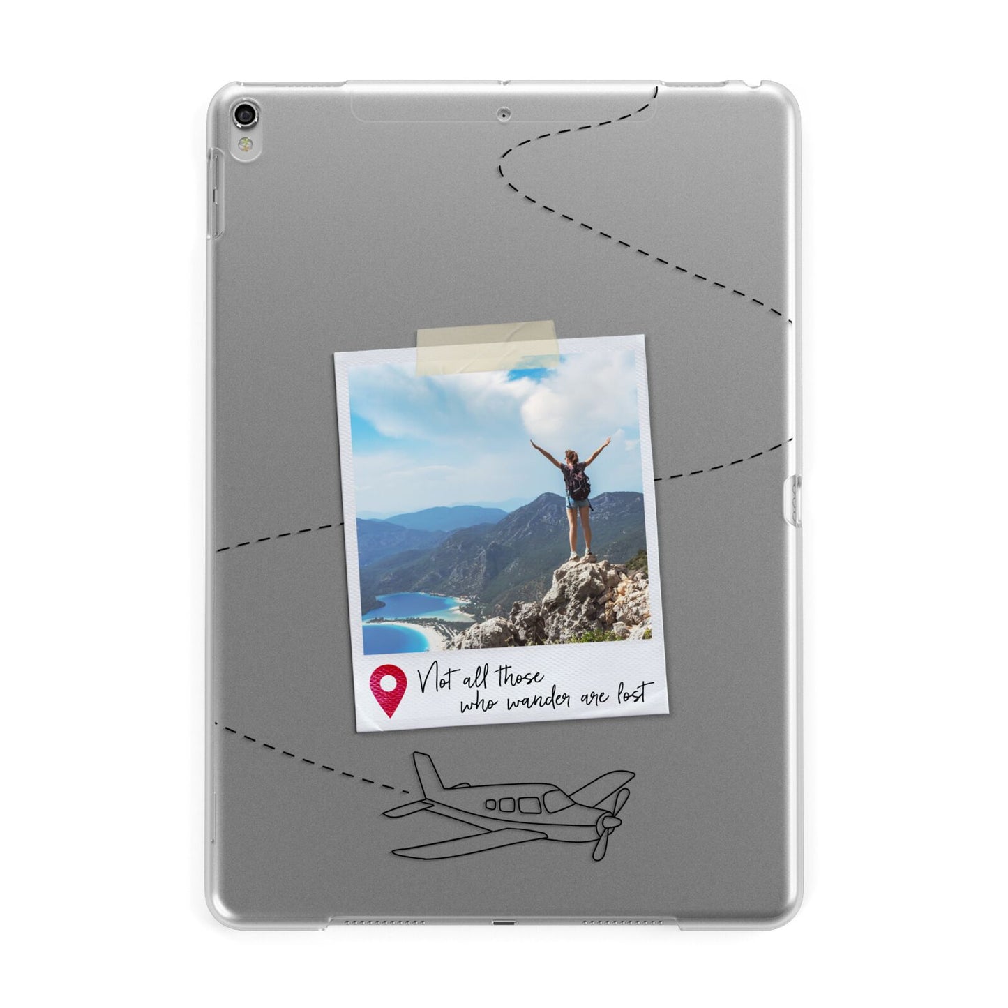 Backpacker Photo Upload Personalised Apple iPad Silver Case