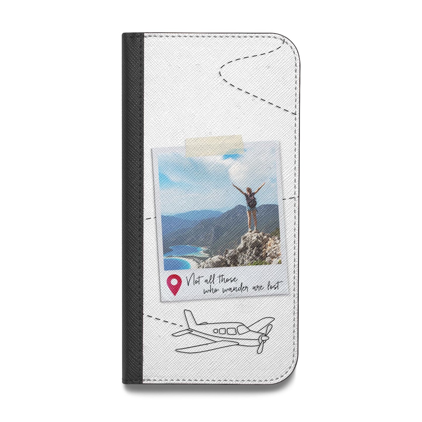 Backpacker Photo Upload Personalised Vegan Leather Flip Samsung Case