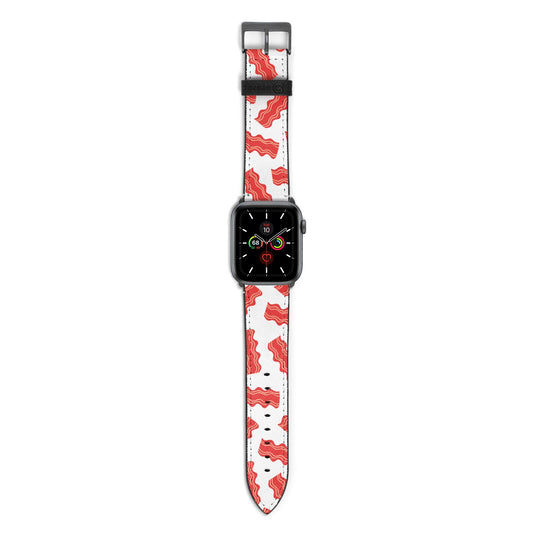 Bacon Apple Watch Strap with Space Grey Hardware